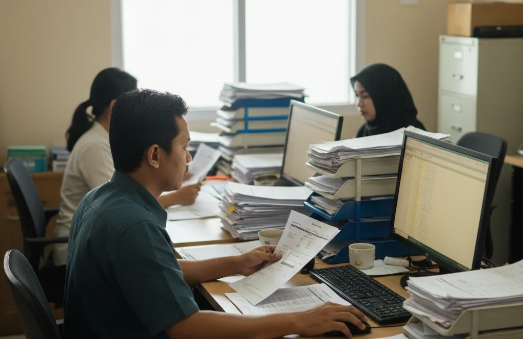 proses operasional manual menyebabkan biaya operasional membengkak