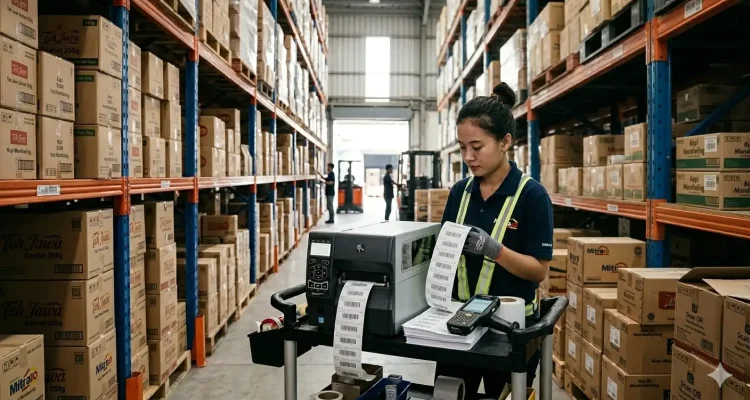 printer label digunakan untuk mencetak barcode di gudang retail
