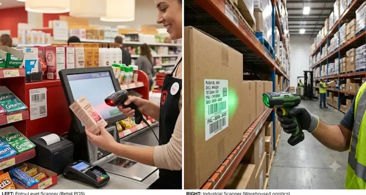 perbandingan barcode scanner murah dan barcode scanner industri