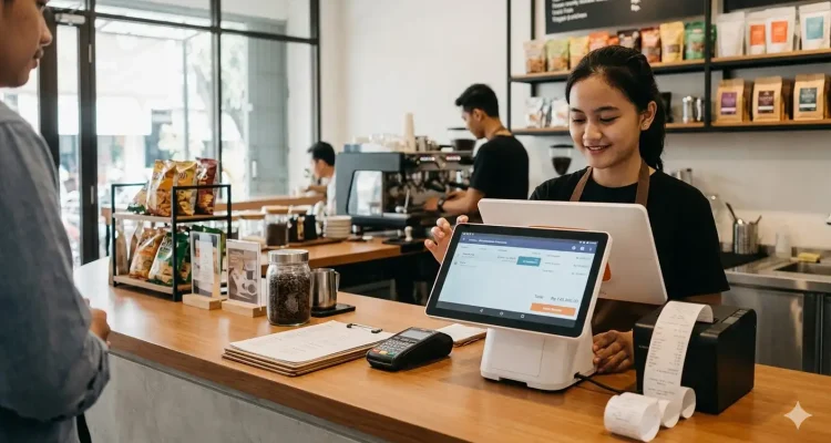 sistem POS untuk UMKM dengan printer dan software terintegrasi