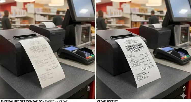 struk thermal yang memudar akibat penggunaan printer yang tidak sesuai